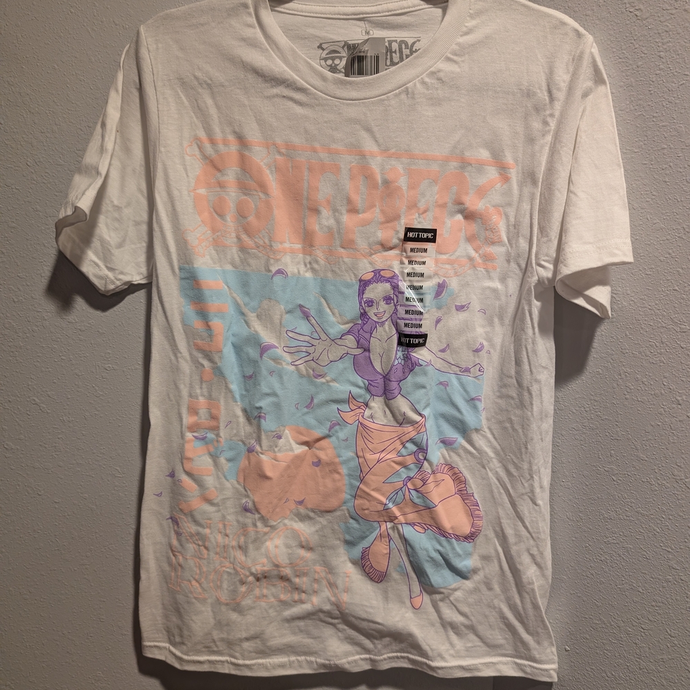 White Graphic T-Shirt with Anime Design